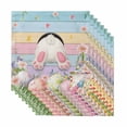 thumbnail image 1 of Easter Cloth Napkins, Colorful Wooden Grain Easter Bunny Eggs Farmhouse Flower Washable and Reusable Dinner Napkins Set of 8, Table Napkin for Kitchen Party Birthday Wedding Hotel 20"x20", 1 of 9