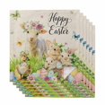 thumbnail image 1 of Easter Cloth Napkins, Farmhouse Flowers Wreath Sheep Rabbits Duck Eggs Washable and Reusable Dinner Napkins Set of 6, Table Napkin for Kitchen Party Birthday Wedding Hotel Housewarming 20"x20", 1 of 9