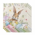 thumbnail image 1 of Easter Cloth Napkins, Pastoral Spring Bunny Eggs Botanical Flowers Leaf Washable and Reusable Dinner Napkins Set of 4, Table Napkin for Kitchen Party Birthday Wedding Hotel Housewarming 20"x20", 1 of 9