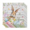 thumbnail image 1 of Easter Cloth Napkins, Rustic Spring Bunny Eggs Botanical Grey Wooden Washable and Reusable Dinner Napkins Set of 4, Table Napkin for Kitchen Party Birthday Wedding Hotel Housewarming 20"x20", 1 of 9