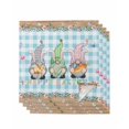 thumbnail image 1 of Easter Cloth Napkins Set of 4 Reusable Dinner Napkins, Spring Gnomes Bunny Eggs Flowers Blue Checkered Cocktail Napkin Washable Table Napkins for Wedding/Holiday Party/Baby Shower 20"x20", 1 of 7