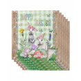 thumbnail image 1 of Easter Cloth Napkins Set of 6 Reusable Dinner Napkins, Spring Rabbit Botanical Flowers Eggs Plaid Cocktail Napkin Washable Table Napkins for Wedding/Holiday Party/Baby Shower 20"x20", 1 of 7