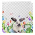 thumbnail image 1 of Easter Cloth Napkins, Spring Botanical Rabbit Butterfly Floral Grey Plaid Washable and Reusable Dinner Napkins Set of 2, Table Napkin for Kitchen Party Birthday Wedding Hotel Housewarming 20"x20", 1 of 9