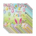 thumbnail image 1 of Easter Cloth Napkins, Spring Bunny Colorful Rabbit Eggs Butterfly Blue Green Washable and Reusable Dinner Napkins Set of 6, Table Napkin for Kitchen Party Birthday Wedding Hotel Housewarming 20"x20", 1 of 9