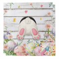 thumbnail image 1 of Easter Cloth Napkins, Spring Bunny Feet Eggs Floral Herb Wooden Plank Washable and Reusable Dinner Napkins Set of 2, Table Napkin for Kitchen Party Birthday Wedding Hotel Housewarming 20"x20", 1 of 9
