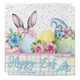 thumbnail image 1 of Easter Cloth Napkins, Spring Colorful Bunny Eggs Flowers Polka Dot Plaid Washable and Reusable Dinner Napkins Set of 2, Table Napkin for Kitchen Party Birthday Wedding Hotel Housewarming 20"x20", 1 of 9