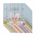 thumbnail image 1 of Easter Cloth Napkins, Spring Eggs Rabbit Ear Flowers Wooden Grain Washable and Reusable Dinner Napkins Set of 8, Table Napkin for Kitchen Party Birthday Wedding Hotel Housewarming 20"x20", 1 of 9