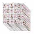 thumbnail image 1 of Easter Cloth Napkins, Spring Pink Bow Rabbit Grey White Gingham Plaid Washable and Reusable Dinner Napkins Set of 8, Table Napkin for Kitchen Party Birthday Wedding Hotel Housewarming 20"x20", 1 of 9