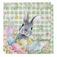 thumbnail image 1 of Easter Cloth Napkins, Spring Rabbit Eggs Botanical Floral Green Lattice Washable and Reusable Dinner Napkins Set of 2, Table Napkin for Kitchen Party Birthday Wedding Hotel Housewarming 20"x20", 1 of 9