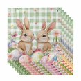 thumbnail image 1 of Easter Cloth Napkins, Spring Rabbit Eggs Flower Butterfly Green Plaid Washable and Reusable Dinner Napkins Set of 6, Table Napkin for Kitchen Party Birthday Wedding Hotel Housewarming 20"x20", 1 of 9