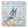thumbnail image 1 of Easter Cloth Napkins, Spring Rabbit Eggs Flowers Herbs Blue Plaid Washable and Reusable Dinner Napkins Set of 2, Table Napkin for Kitchen Party Birthday Wedding Hotel Housewarming 20"x20", 1 of 9