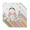 thumbnail image 1 of Easter Cloth Napkins, Spring Rabbit Feet Eggs Botanical Blooms Flowers Washable and Reusable Dinner Napkins Set of 8, Table Napkin for Kitchen Party Birthday Wedding Hotel Housewarming 20"x20", 1 of 9