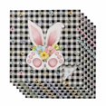 thumbnail image 1 of Easter Cloth Napkins, Spring Rabbits Ears Feet Wildflowers Black Plaid Washable and Reusable Dinner Napkins Set of 6, Table Napkin for Kitchen Party Birthday Wedding Hotel Housewarming 20"x20", 1 of 9