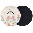 thumbnail image 1 of Easter Coasters Set of 2, Absorbent Coasters for Drinks, Country Spring Rabbit Feet Eggs Botanical Flowers Coaster for Desk Coffee Table Protection, Home Decor House Warming Gifts 4", 1 of 8