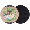thumbnail image 1 of Easter Coasters Set of 2, Absorbent Coasters for Drinks, Spring Colorful Eggs Flower Leaf Wood Grain Plaid Coaster for Desk Coffee Table Protection, Home Decor House Warming Gifts 4", 1 of 8