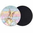thumbnail image 1 of Easter Coasters Set of 2, Absorbent Coasters for Drinks, Spring Rabbit Eggs Floral Colorful Wooden Grain Coaster for Desk Coffee Table Protection, Home Decor House Warming Gifts 4", 1 of 8
