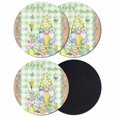 thumbnail image 1 of Easter Coasters Set of 4, Absorbent Coasters for Drinks, Gnomes Flowers Duck Eggs Green Lattice Wooden Coaster for Desk Coffee Table Protection, Home Decor House Warming Gifts 4", 1 of 8