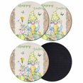 thumbnail image 1 of Easter Coasters Set of 4, Absorbent Coasters for Drinks, Rustic Gnomes Duck Floral Colorful Eggs Wooden Grain Coaster for Desk Coffee Table Protection, Home Decor House Warming Gifts 4", 1 of 8