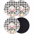 thumbnail image 1 of Easter Coasters Set of 4, Absorbent Coasters for Drinks, Spring Bunny Feet Flowers Eggs Black Buffalo Plaid Coaster for Desk Coffee Table Protection, Home Decor House Warming Gifts 4", 1 of 8