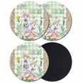 thumbnail image 1 of Easter Coasters Set of 4, Absorbent Coasters for Drinks, Spring Rabbit Botanical Flowers Eggs Plaid Coaster for Desk Coffee Table Protection, Home Decor House Warming Gifts 4", 1 of 8