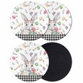 thumbnail image 1 of Easter Coasters Set of 4, Absorbent Coasters for Drinks, Spring Watercolor Bunny Eggs Flower Black Plaid Coaster for Desk Coffee Table Protection, Home Decor House Warming Gifts 4", 1 of 8