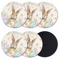 thumbnail image 1 of Easter Coasters Set of 6, Absorbent Coasters for Drinks, Pastoral Spring Bunny Eggs Botanical Flowers Leaf Coaster for Desk Coffee Table Protection, Home Decor House Warming Gifts 4", 1 of 8