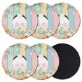 thumbnail image 1 of Easter Coasters Set of 6, Absorbent Coasters for Drinks, Spring Colorful Bunny Eggs Flower Wood Grain Coaster for Desk Coffee Table Protection, Home Decor House Warming Gifts 4", 1 of 8