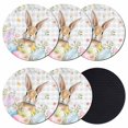 thumbnail image 1 of Easter Coasters Set of 6, Absorbent Coasters for Drinks, Spring Rabbit Eggs Blooms Flowers Leaf Grey Plaid Coaster for Desk Coffee Table Protection, Home Decor House Warming Gifts 4", 1 of 8