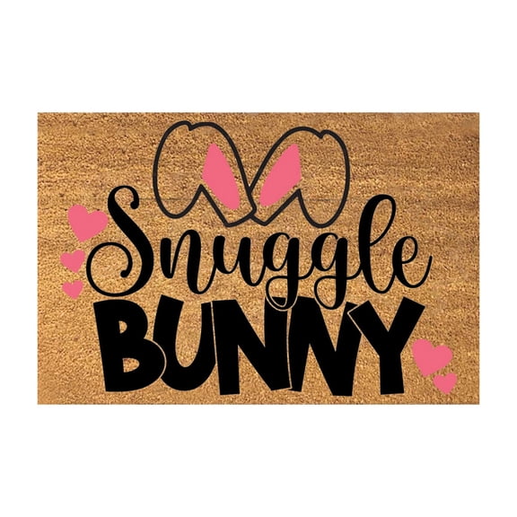 Easter Coir Doormat Outdoor Easter Bunny Welcome Door Mat 16" x 24" Spring Floor Mat Non Heavy Duty for Indoor Outdoor Entrance Door Porch Front Decor