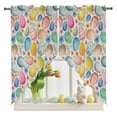 thumbnail image 1 of Easter Colored Eggs Swag Valance Curtains Blue Pink Orange Flower Leaf Spring Vintage Rod Pocket Swag Curtains Small Window Treatments for Kitchen Bathroom Bedroom 36" W x 36" L, 2 Panels, 1 of 9