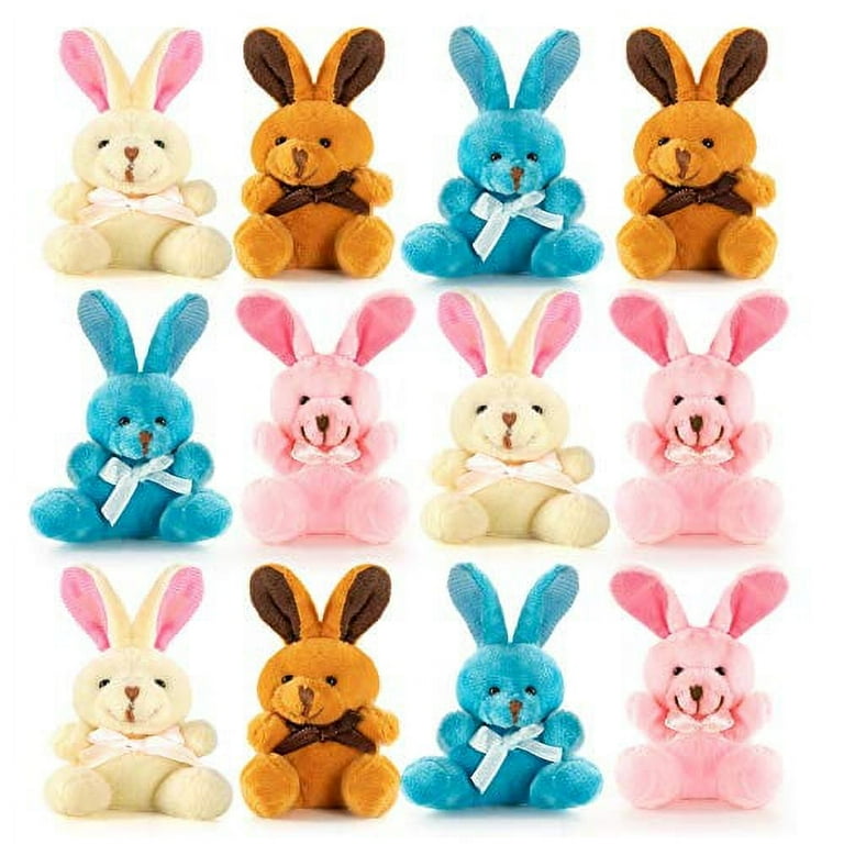 4 Pack 12 Inch Easter Bunny Plush Toys - Cute Stuffed Animals With Carrots For Easter Baskets