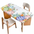 thumbnail image 1 of Easter Colorful Eggs Table Cloths for 3 Foot Rectangle Tables, Spring Eucalyptus Leaves Floral Plant Patio Waterproof Elastic Fitted Tablecloths, Washable Rectangular Table Cover for Camping, 1 of 8