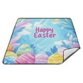 thumbnail image 1 of Easter Colorful Eggs and Leaves Camping Mat Picnic Blanket Waterproof Sand-proof for Beach Lawn Park 78" x 78", 1 of 6