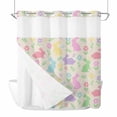 thumbnail image 1 of Easter Colorful Rabbits No Hooks Shower Curtain with Snap-in Liner Spring Flower Cartoon Cute Rustic Shower Curtains for Bathroom, Waterproof, Easy Install, Washable 72"x78", 1 of 9
