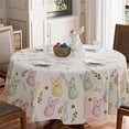 thumbnail image 1 of Easter Colorful Watercolor Rabbits Cute Bunny Tablecloth Round Washable Table Covers for Spring Indoor Outdoor Dining Table Home Party Decorations 60x60 Inch, 1 of 5