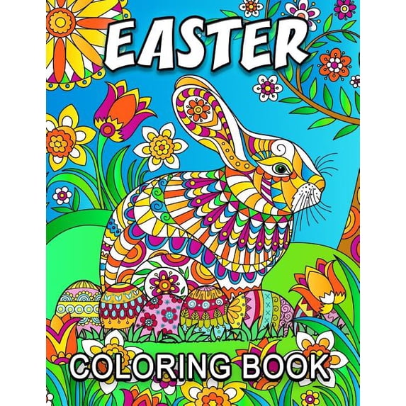 Easter Coloring Book : Adult Coloring Book Easy, Fun, Beautiful Coloring Pages (Paperback)