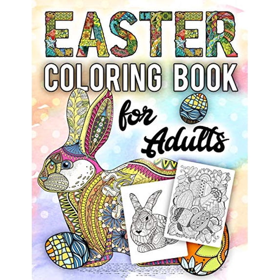 Pre-Owned Easter Coloring Book for Adults: An Adult Coloring Book with Beautiful Easter Things, Bunny, Egg, Flower, and Other Cute Easter Stuff Paperback