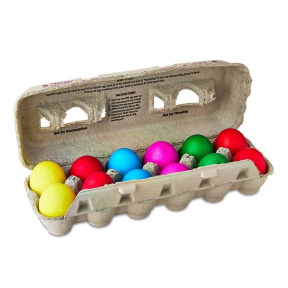 Easter Confetti Multi-color Paper Easter Eggs, 12 Count, by Silly Rabbit