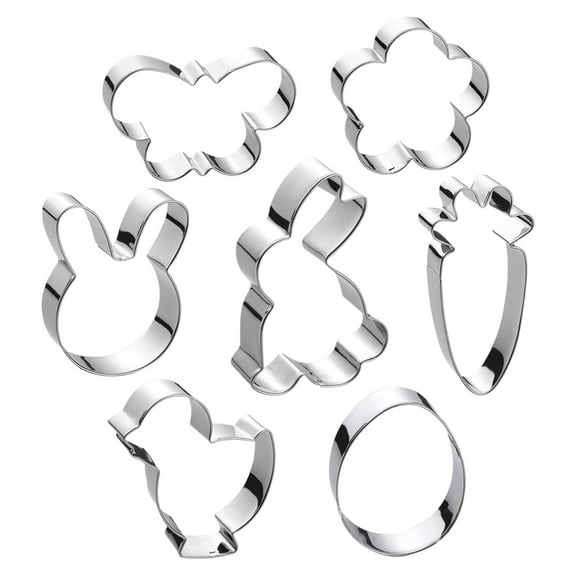 Easter Cookie Cutters Set, 7-Piece Stainless Steel Metal Cookie Cutter Baking Kit, Holiday-Themed Shapes for Cookies, Biscuits, Fondant & DIY Baking