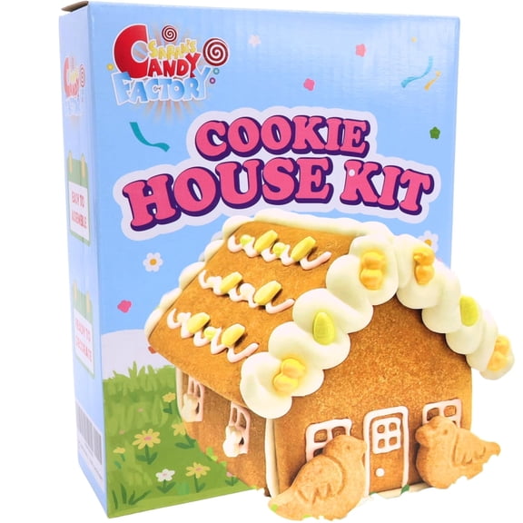 Easter Chick Cookie House Decorating Kit with Icing and Candies, DIY Cookie Activity for Friends and Family, Assembly Required 12.7 Oz
