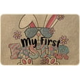 Easter Cool Rabbit Door mat Sunglass with Funny Rabbit Floral Trendy
