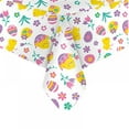 thumbnail image 1 of Easter Cotton Tail Bunny Vinyl Flannel Backed Spring Tablecloth - Cottage Bunny Rabbit, Easter Egg & Floral Wipe Clean Easy Care Vinyl Tablecloth, 54" x 108" Oblong/Rectangle, 1 of 10