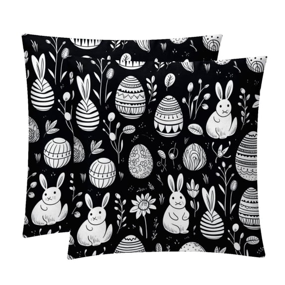 Easter Covers Set of 2 with Unique Patterns for Bed, Chair Pillow Covers, Decorative Pillows - Available in 16x16, 18x18, 20x20 Inchesfor Various Occasions