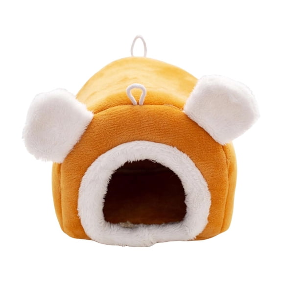 Easter Cozy Plush Rabbit & Hamster Nest - Thickened Cotton Winter Bed for Small Pets, Whimsical Bunny-Inspired Small Animal Hideout for Spring Holiday Decor(Orange)