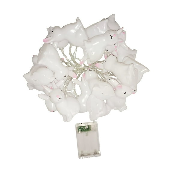 Easter Cracked Eggs Small Yellow Chicken Rabbit Cracked Eggs Colorful Light Strings Holiday Theme Decoration