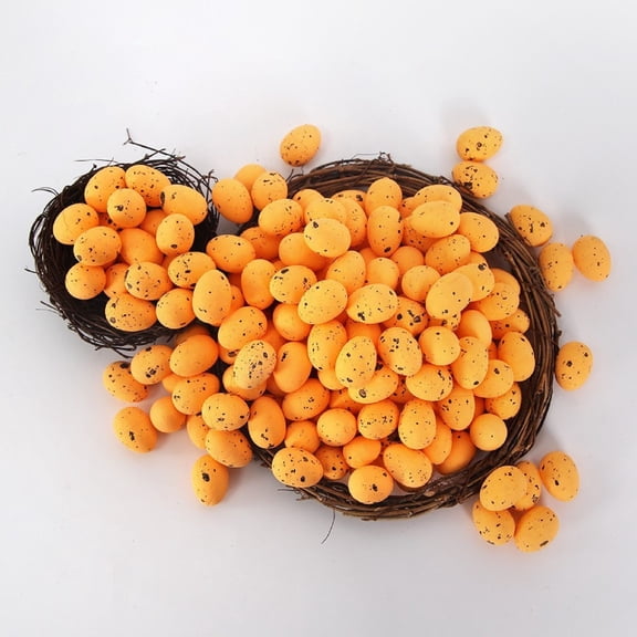 Easter Crafts, Solid Foam Easter Eggs Bulk 50 Pack, Bright Orange Mini Foam Eggs for DIY Decorations, 1.8cm Small Foam Shapes for Holiday Party Favors, Spring Basket Filler, 1.5*1.8 cm