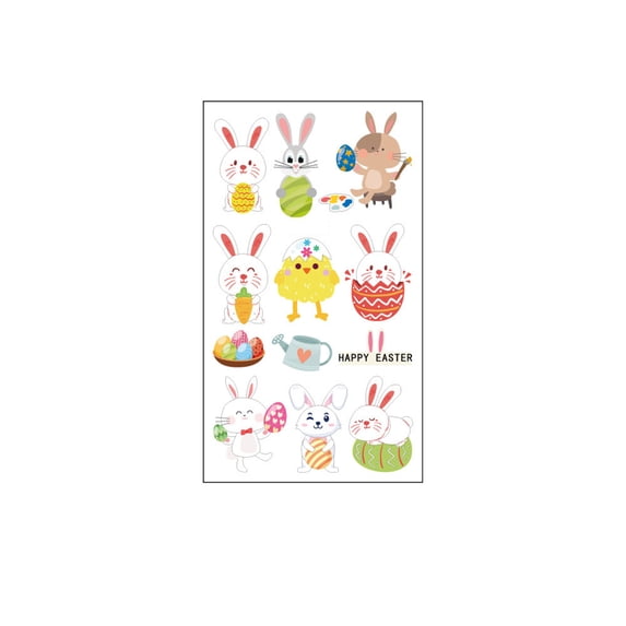 Easter Crafts Stickers 1 Sheets Easter Stickers for Temporary Tattoos, Glitter Stickers for Easter Egg Decor, Spring Stickers for Scrapbook, Journal, Photo Album, B