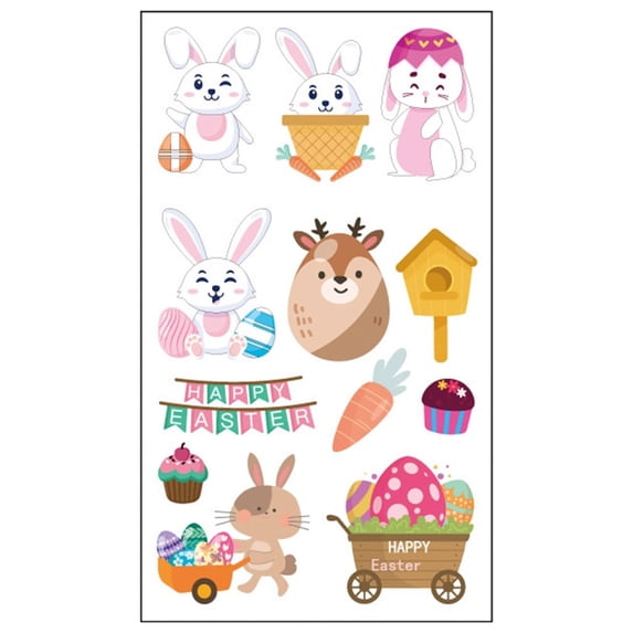 Easter Crafts Stickers 1 Sheets Easter Stickers for Temporary Tattoos, Glitter Stickers for Easter Egg Decor, Spring Stickers for Scrapbook, Journal, Photo Album, C