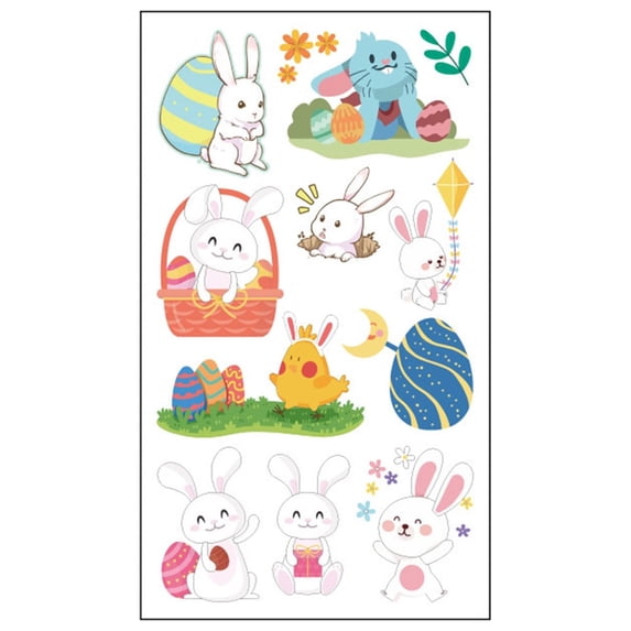 Easter Crafts Stickers 1 Sheets Easter Stickers for Temporary Tattoos, Glitter Stickers for Easter Egg Decor, Spring Stickers for Scrapbook, Journal, Photo Album, H