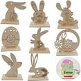 thumbnail image 1 of Easter Crafts for Kids, Wooden Easter Ornaments Unfinished Wood Slices with 8 Styles, DIY Easter Ornaments Painting Kit for Kids Decoration Tree, 1 of 8